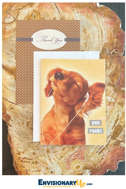 Cute dog with "You Rock" saying for Thank you cards
