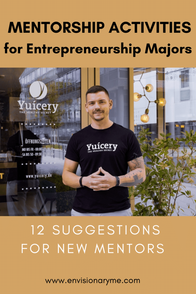 Mentorship Activities for Entrepreneurship Majors - Image of young entrepreneur in front of his business. Yuicery